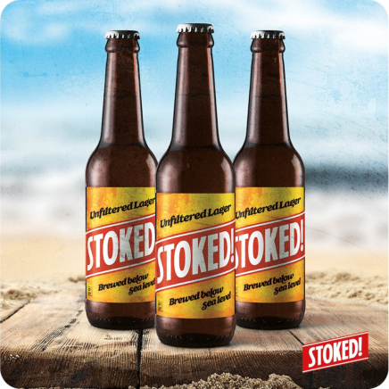 Stoked Unfiltered Lager flesjes